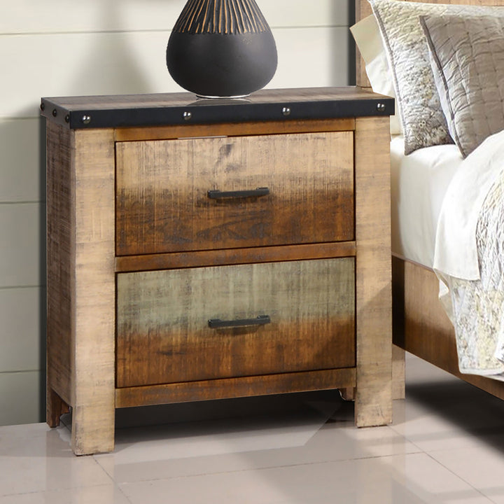 Sembene 2-drawer Nightstand Distressed Multi-Color