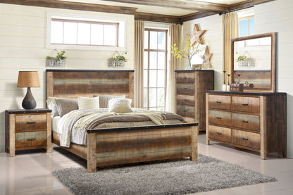 Sembene 6-drawer Dresser Distressed Multi-Color