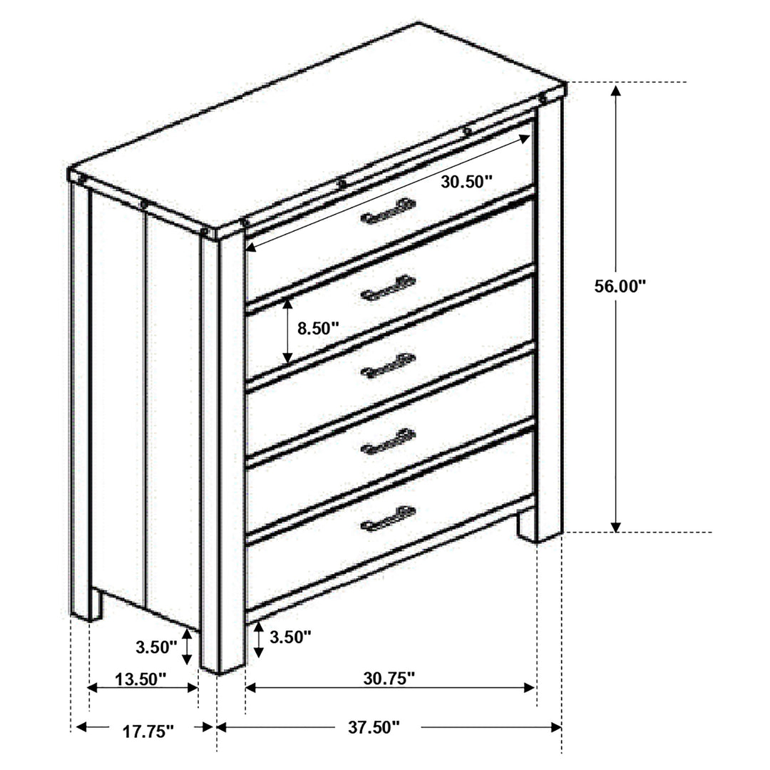 Sembene 5-drawer Chest Antique Multi-color