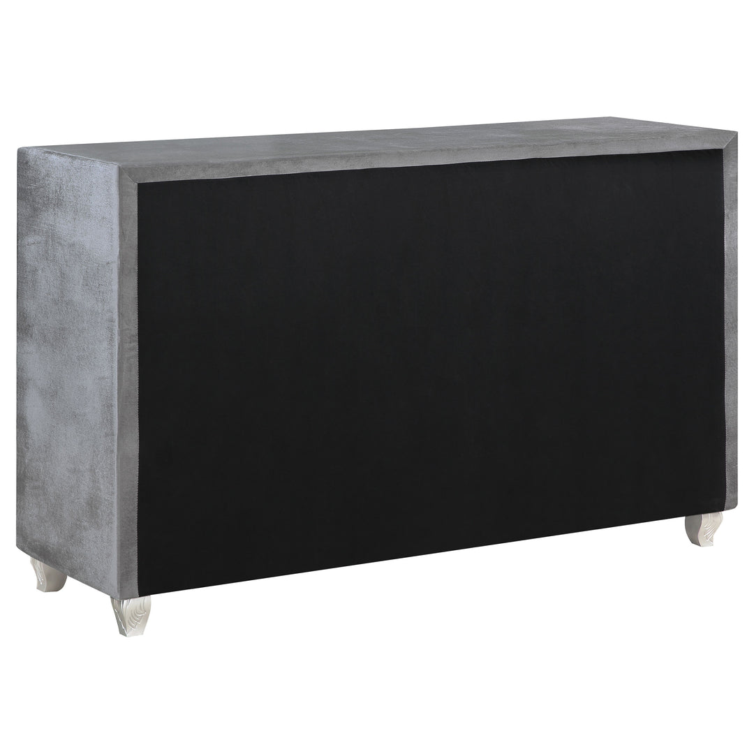 Deanna 7-drawer Upholstered Dresser Grey