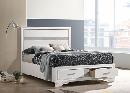 Miranda Wood Full Storage Panel Bed White