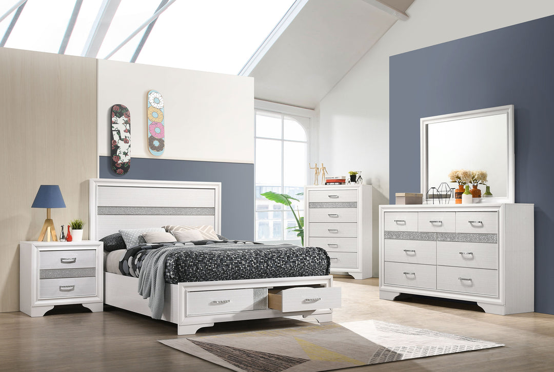 Miranda Wood Full Storage Panel Bed White