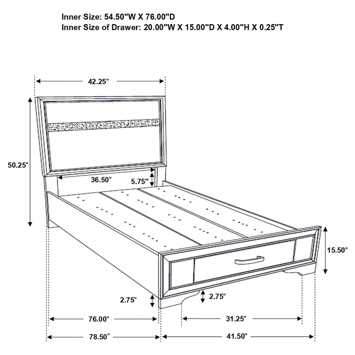 Miranda 4-piece Twin Bedroom Set White