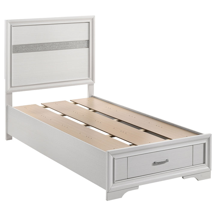 Miranda Wood Twin Storage Panel Bed White