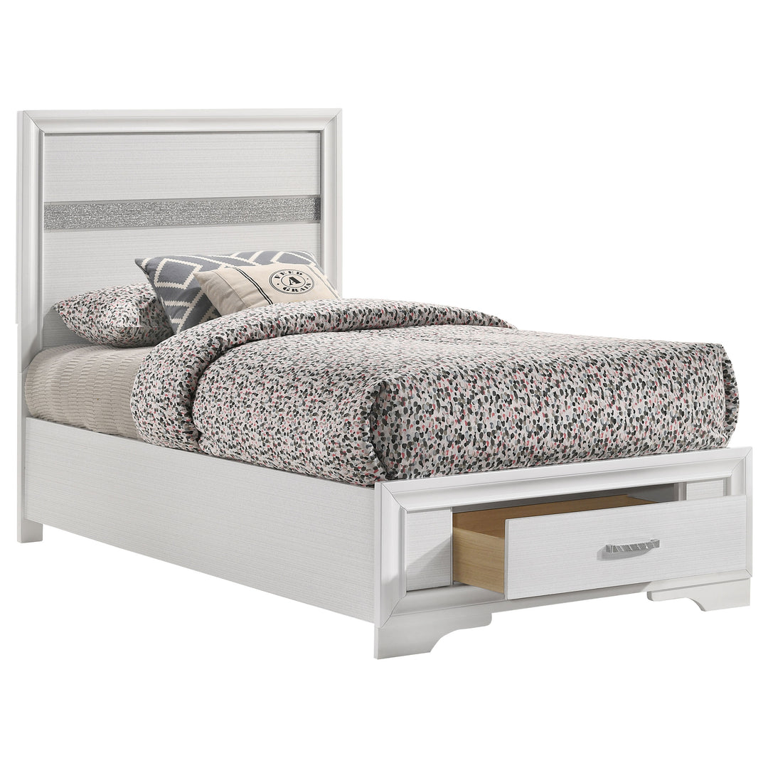 Miranda Wood Twin Storage Panel Bed White