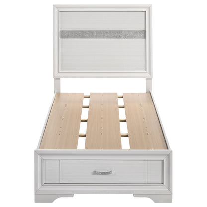 Miranda Wood Twin Storage Panel Bed White