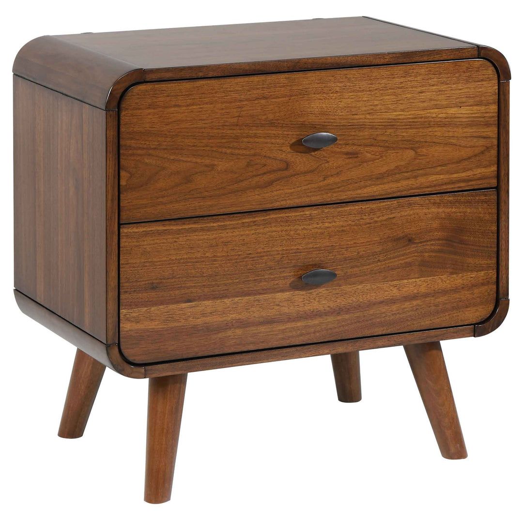 Robyn Mid-Century Modern Dark Walnut Eastern King Five-Piece Set