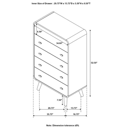 Robyn 5-drawer Bedroom Chest Dark Walnut