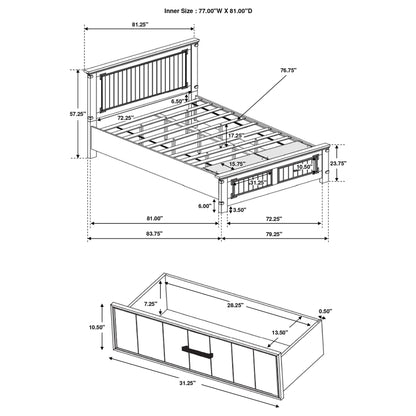 Brenner Wood Eastern King Storage Panel Bed Rustic Honey