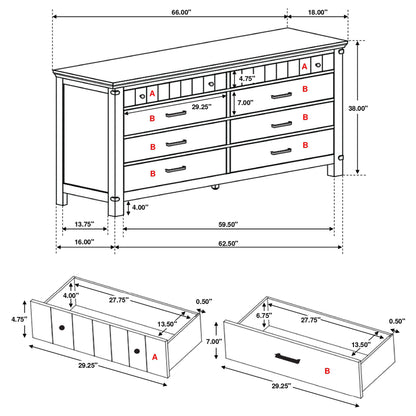 Brenner 8-drawer Dresser Rustic Honey