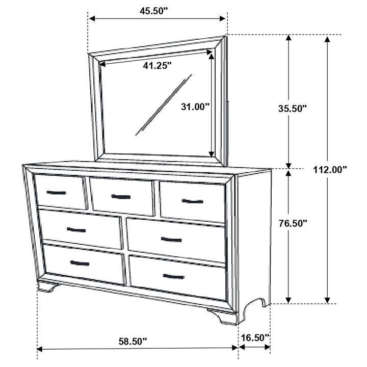 Beaumont 7-drawer Dresser with Mirror Champagne