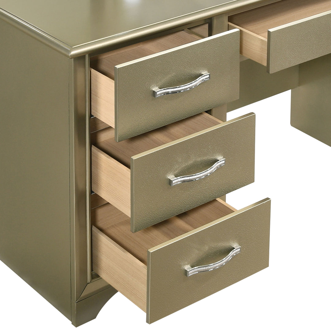 Beaumont 7-drawer Vanity Set with Lighting Champagne