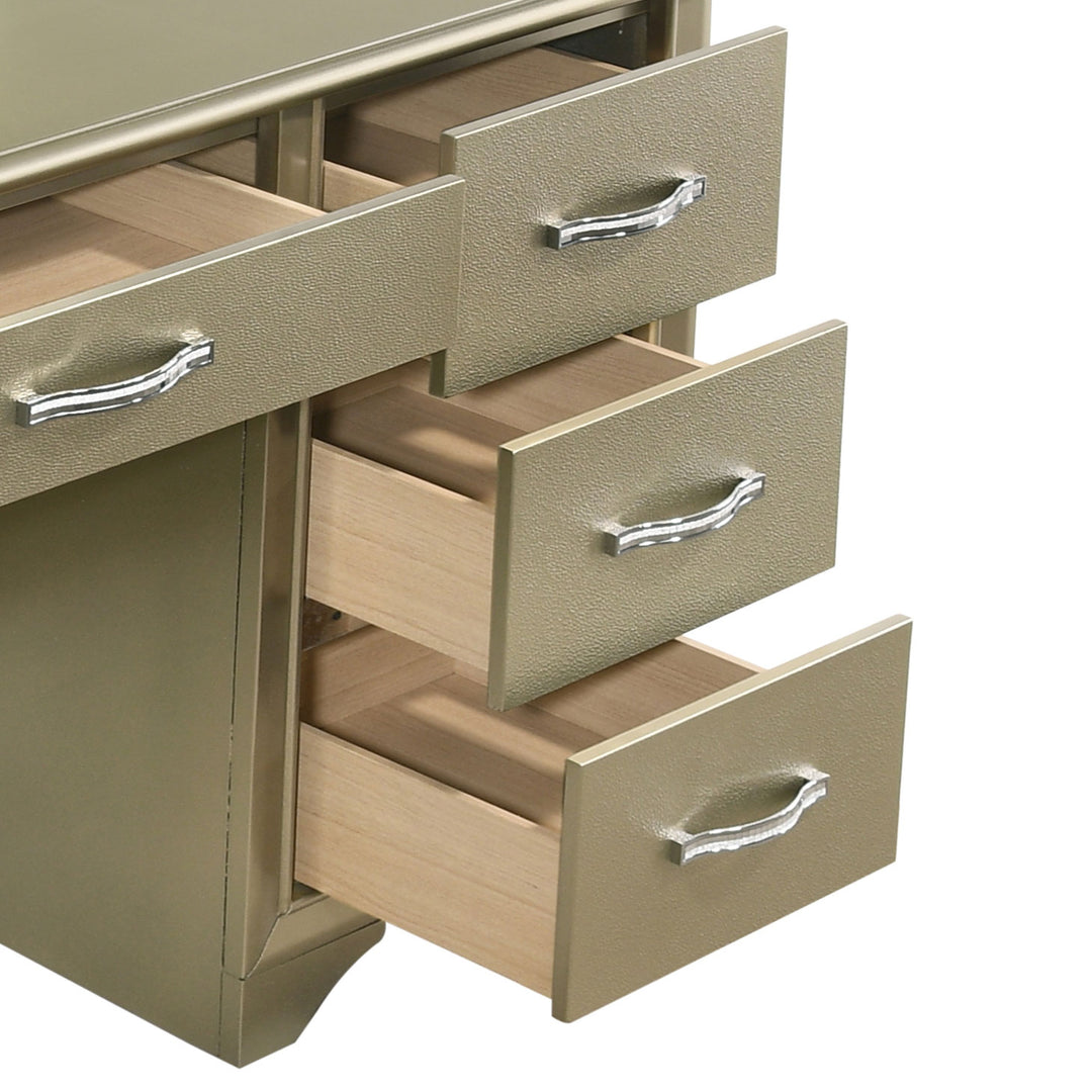 Beaumont 7-drawer Vanity Set with Lighting Champagne