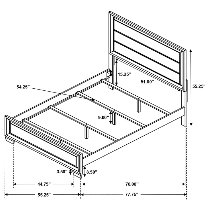 Brandon Wood Full Panel Bed Warm Brown