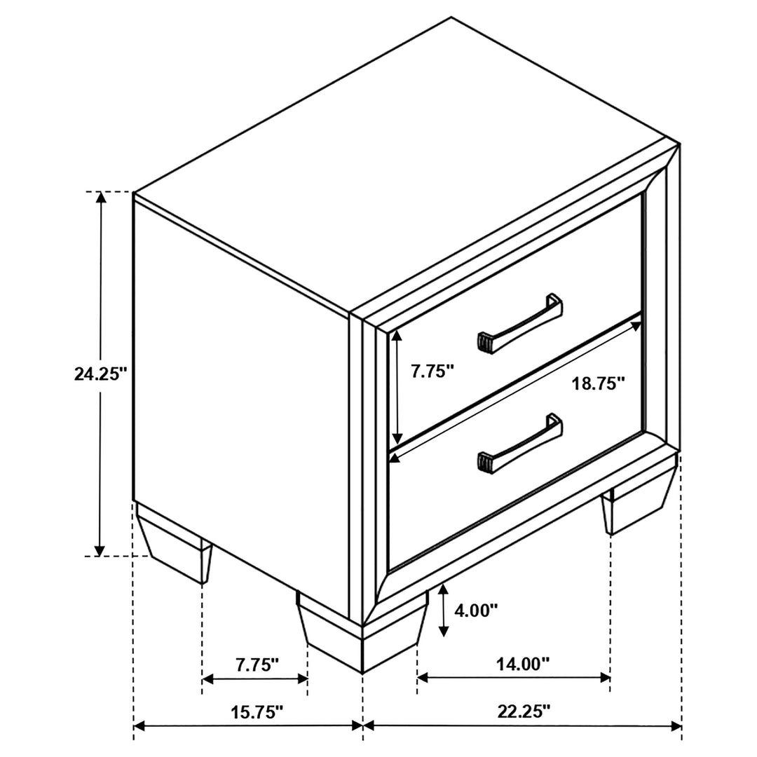 Brandon 2-drawer Nightstand Warm Brown