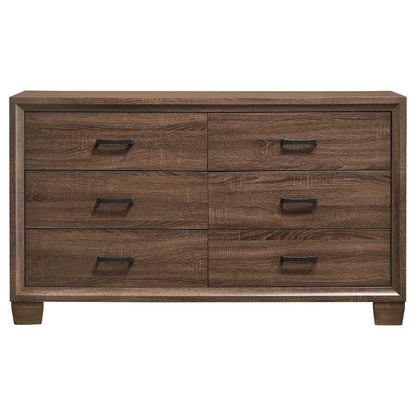 Brandon 6-drawer Dresser Warm Brown