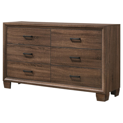 Brandon 6-drawer Dresser Warm Brown