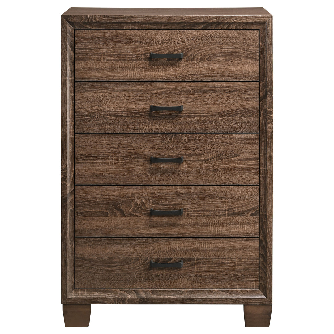 Brandon 5-drawer Bedroom Chest Warm Brown