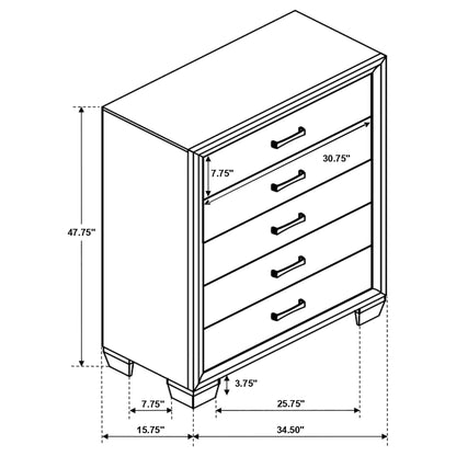 Brandon 5-drawer Bedroom Chest Warm Brown