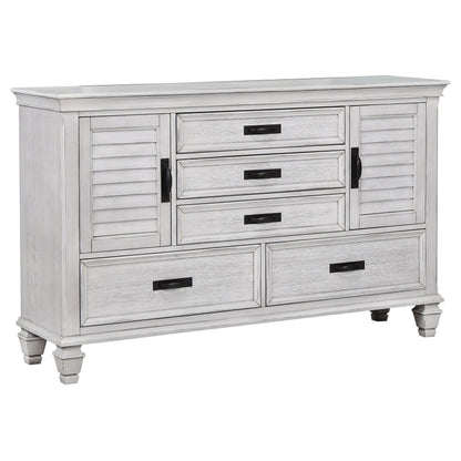 Franco 4-piece California King Bedroom Set Distressed White