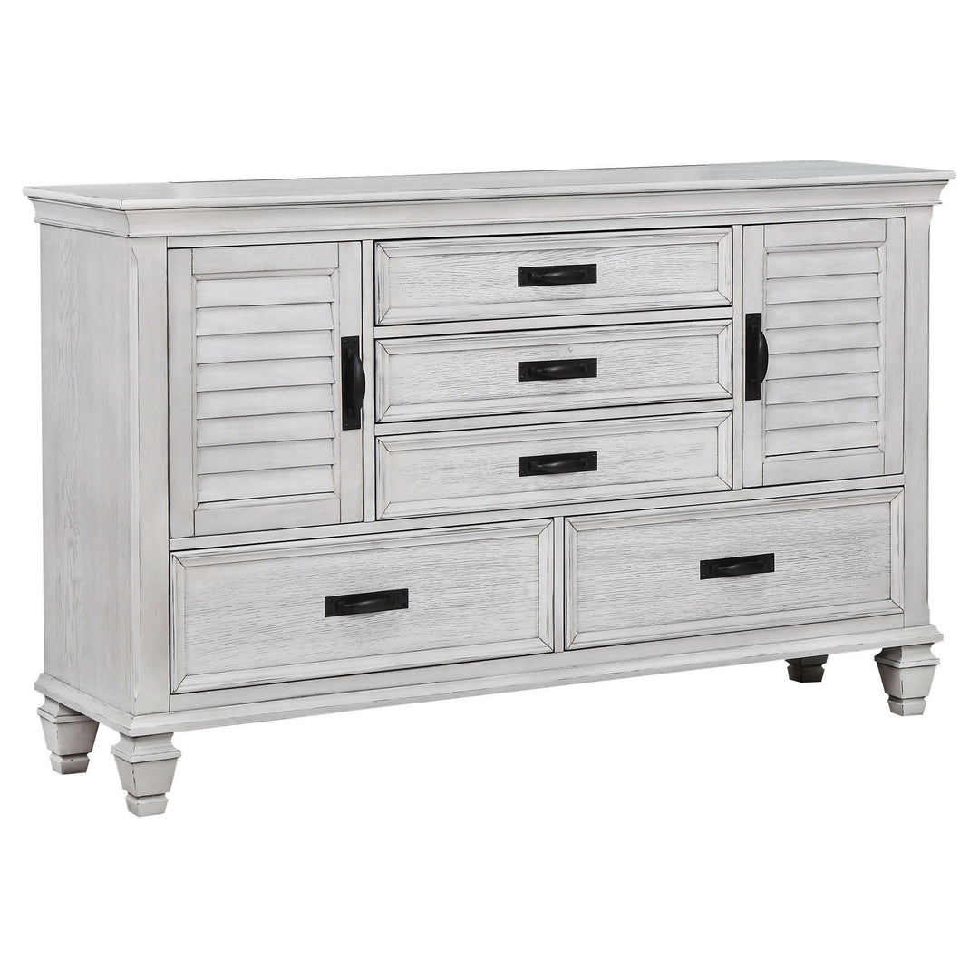 Franco 5-piece California King Bedroom Set Distressed White