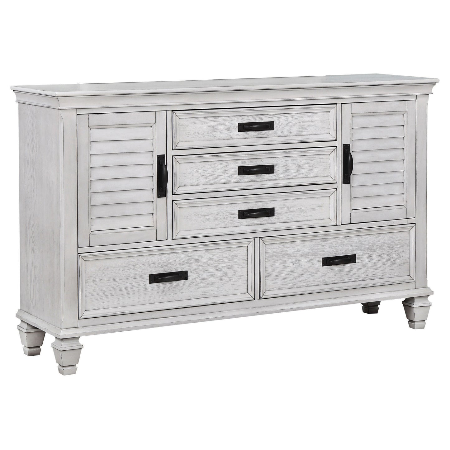 Franco 5-piece California King Bedroom Set Distressed White