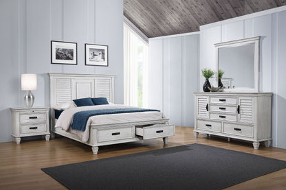 Franco 4-piece Queen Bedroom Set Distressed White