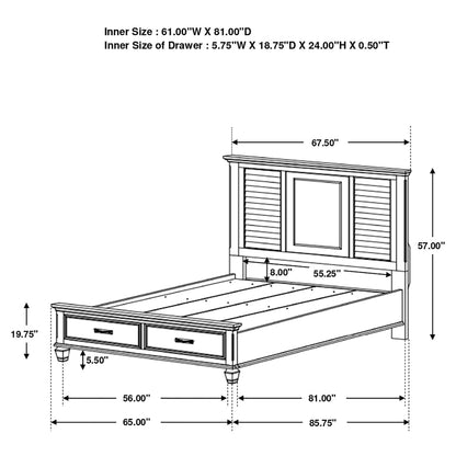 Franco 4-piece Queen Bedroom Set Distressed White