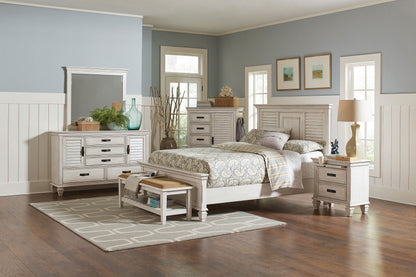 Franco 4-piece Queen Bedroom Set Distressed White