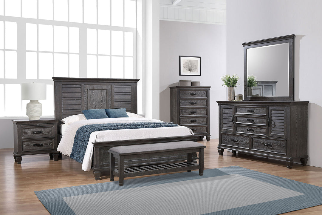 Franco 5-piece Eastern King Panel Bedroom Set Weathered Sage