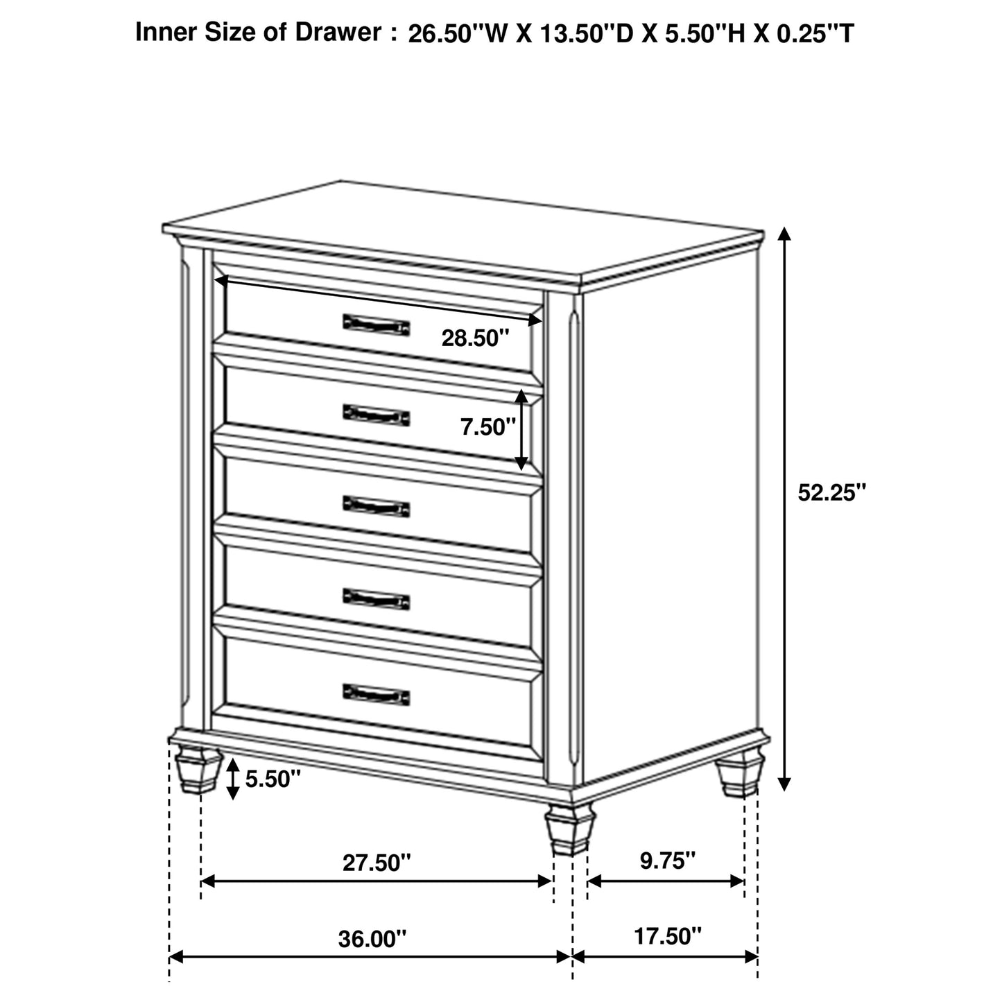 Franco 5-drawer Chest Weathered Sage