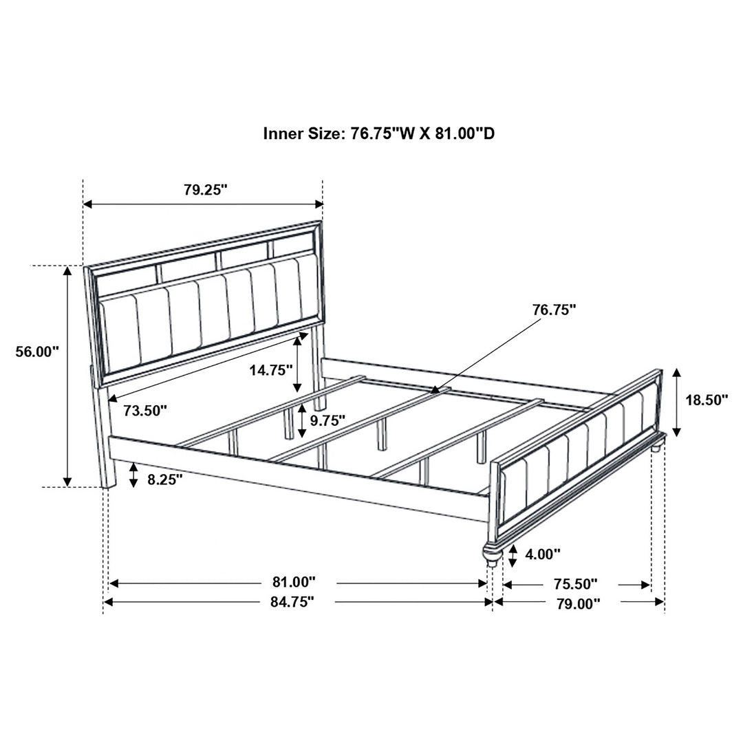 Barzini 5-piece Eastern King Bedroom Set White