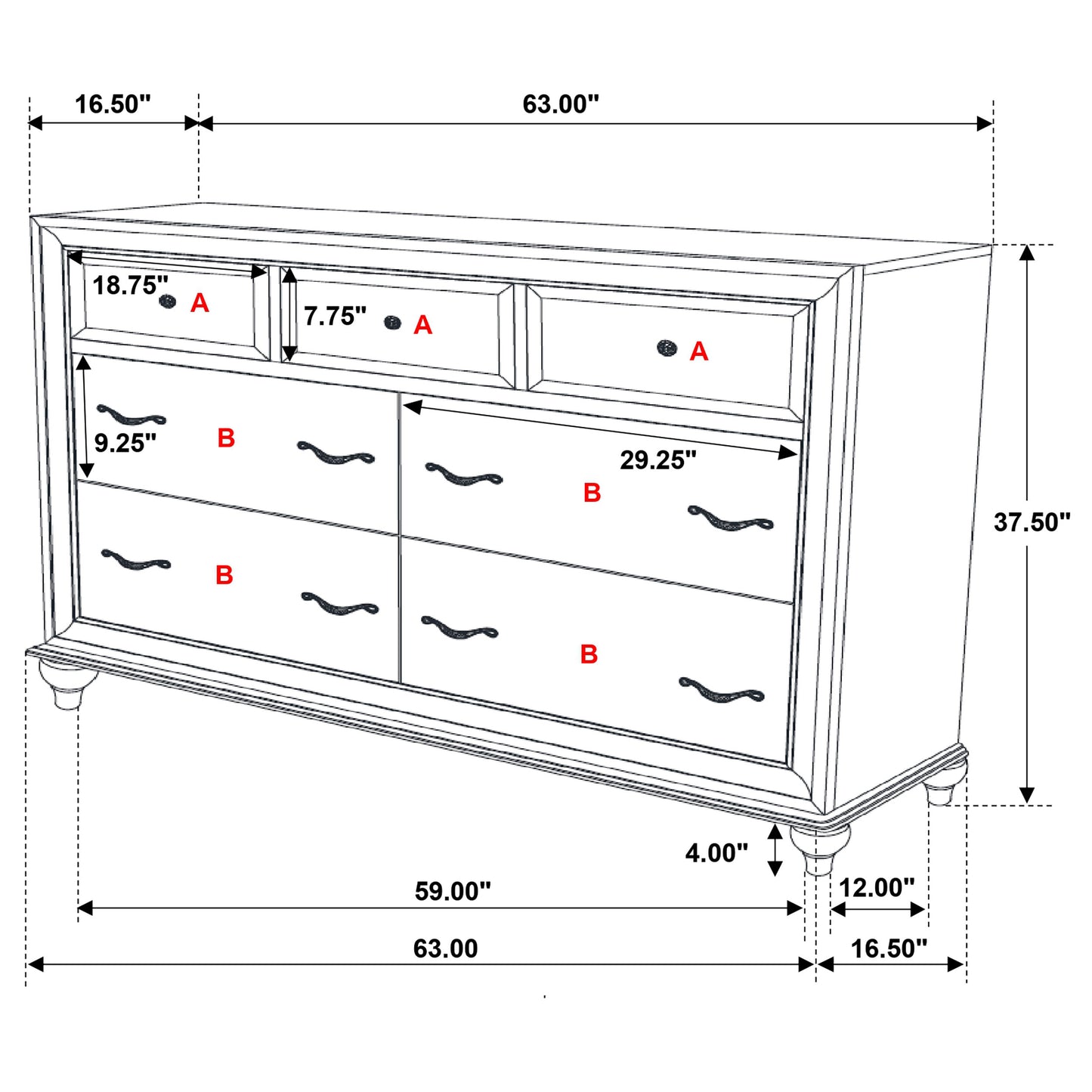 Barzini 5-piece California King Bedroom Set White