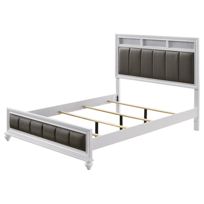 Barzini Wood California King Panel Bed White