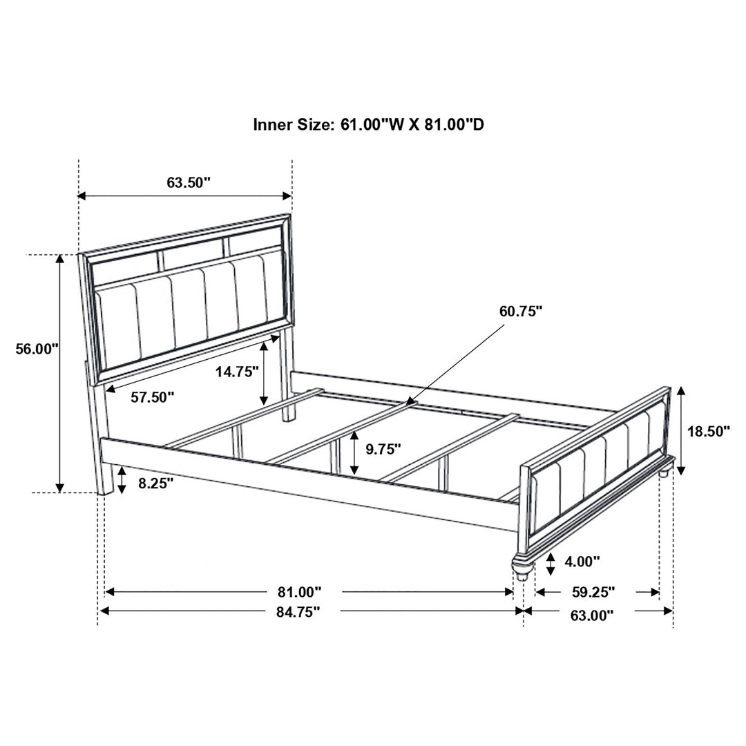 Barzini Wood Queen Panel Bed White