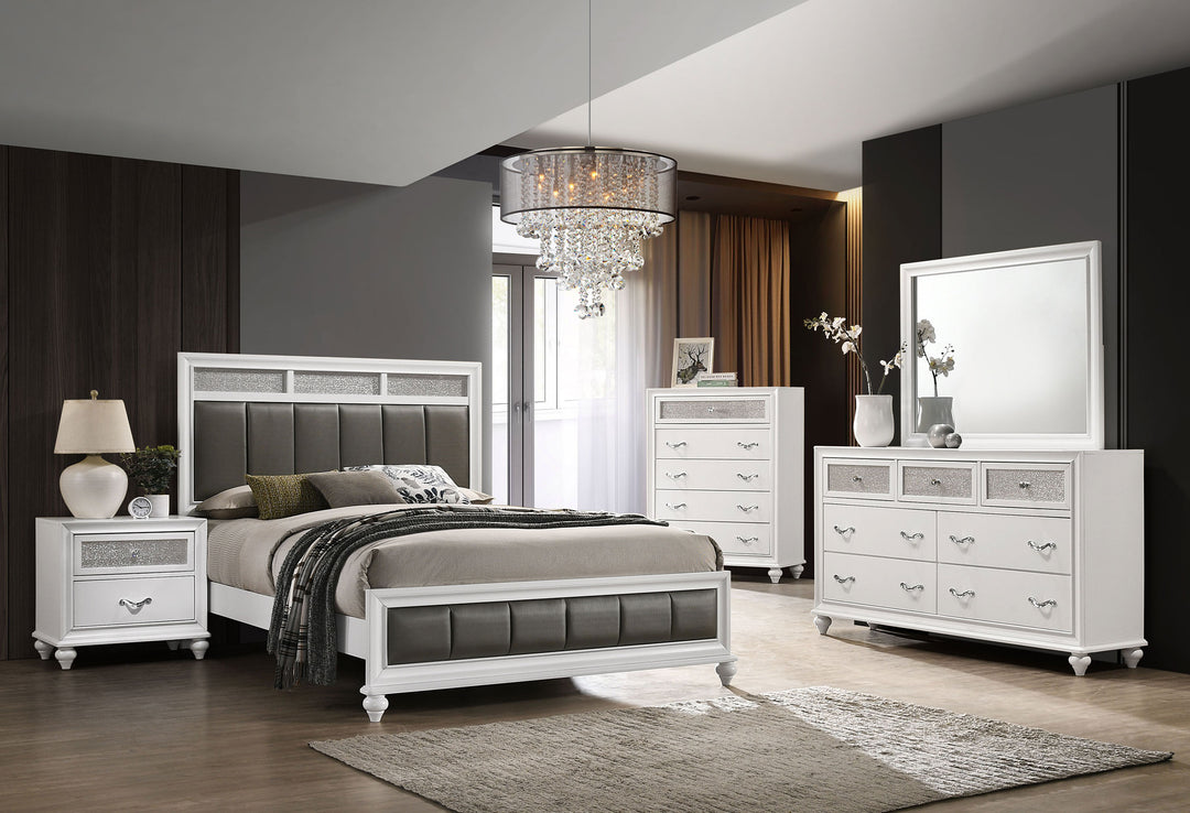 Barzini Wood Queen Panel Bed White