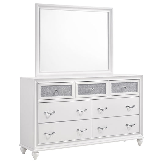 Barzini 7-drawer Dresser with Mirror White