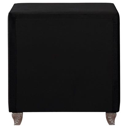 Deanna Upholstered 2-drawer Nightstand Black