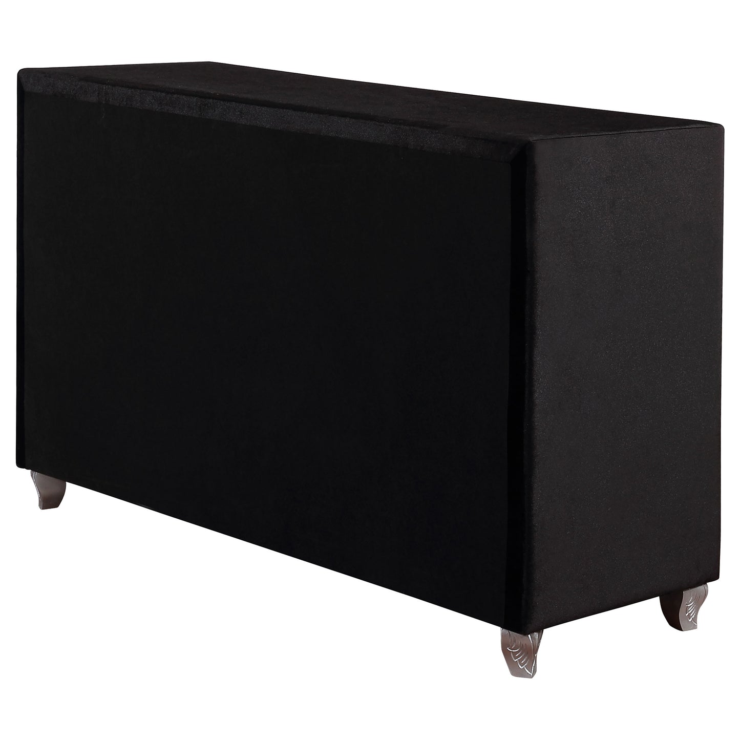 Deanna 7-drawer Upholstered Dresser Black