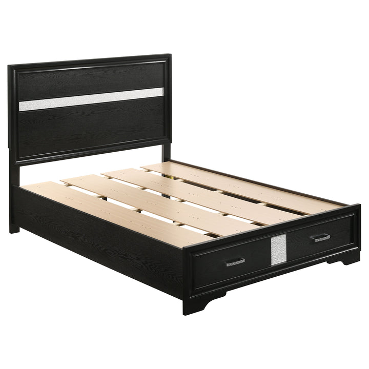 Miranda Wood Full Storage Panel Bed Black