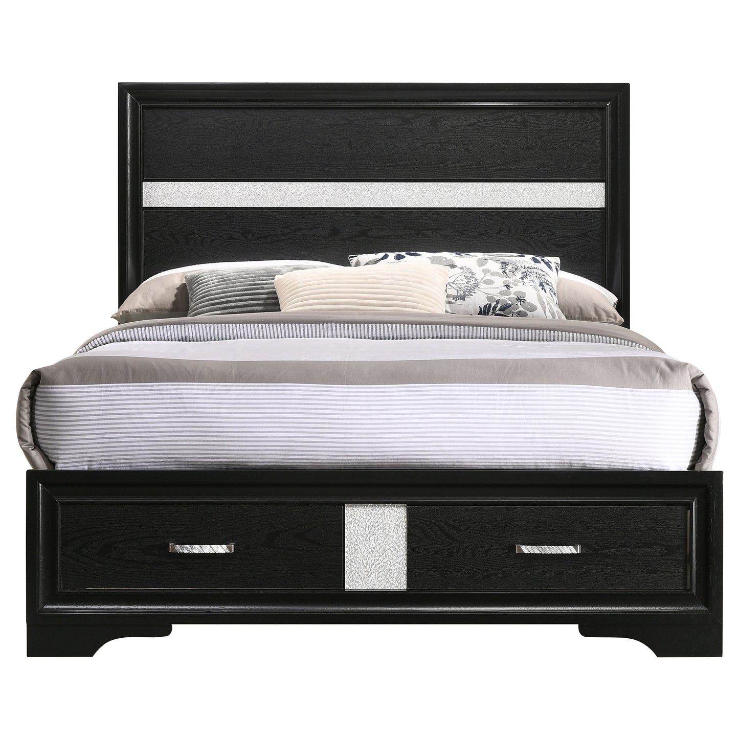 Miranda Wood Full Storage Panel Bed Black