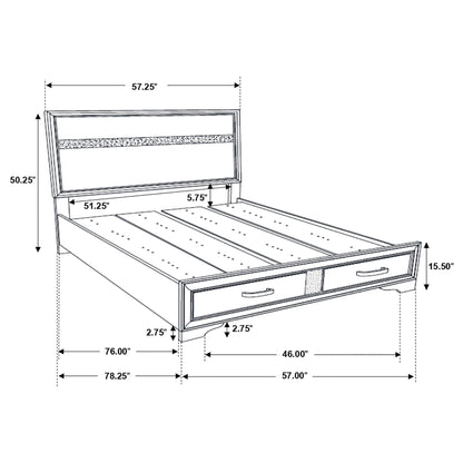 Miranda Wood Full Storage Panel Bed Black