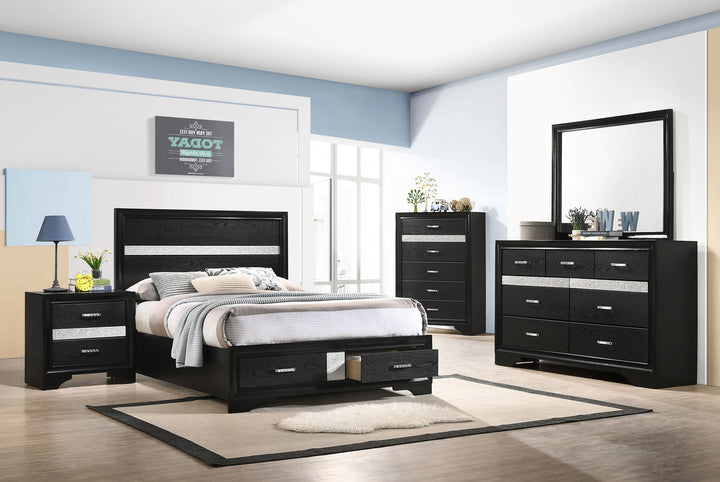 Miranda Wood Full Storage Panel Bed Black