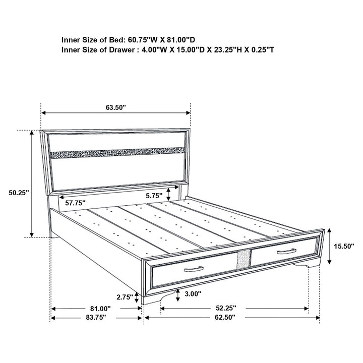 Miranda Wood Queen Storage Panel Bed Black