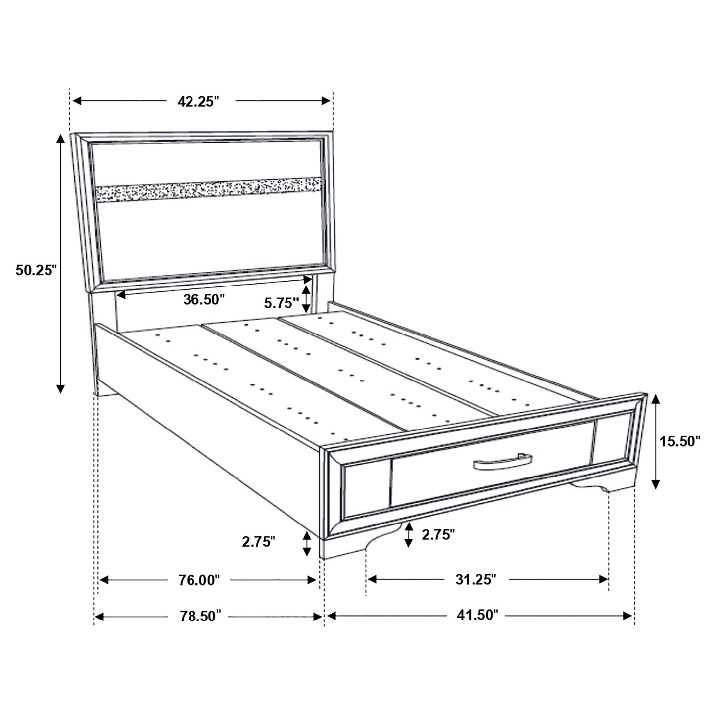 Miranda 4-piece Twin Bedroom Set Black