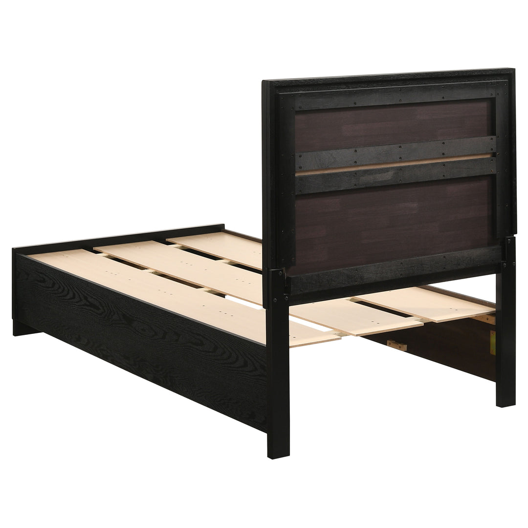 Miranda Wood Twin Storage Panel Bed Black