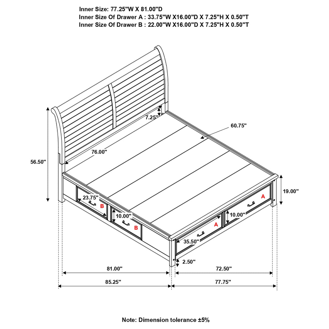 Barstow Eastern King Storage Bed Pinot Noir