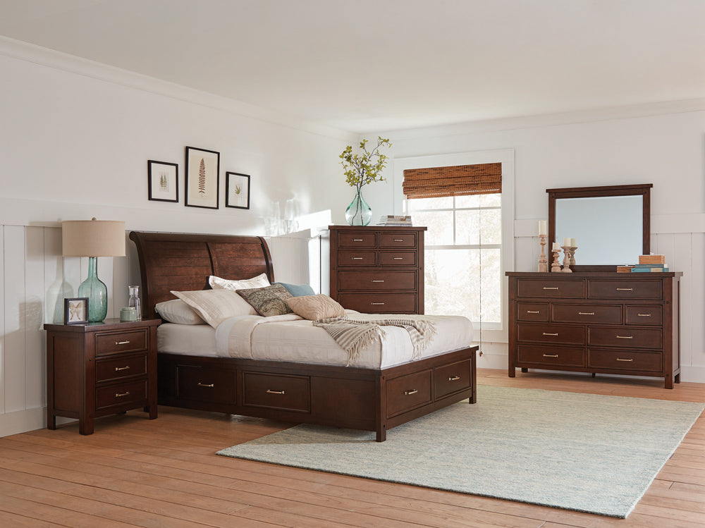 Barstow 4-piece Queen Storage Bedroom Set Pinot Noir