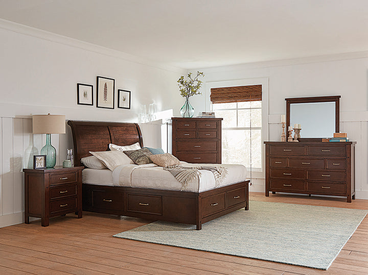 Barstow 5-piece Queen Storage Bedroom Set Pinot Noir