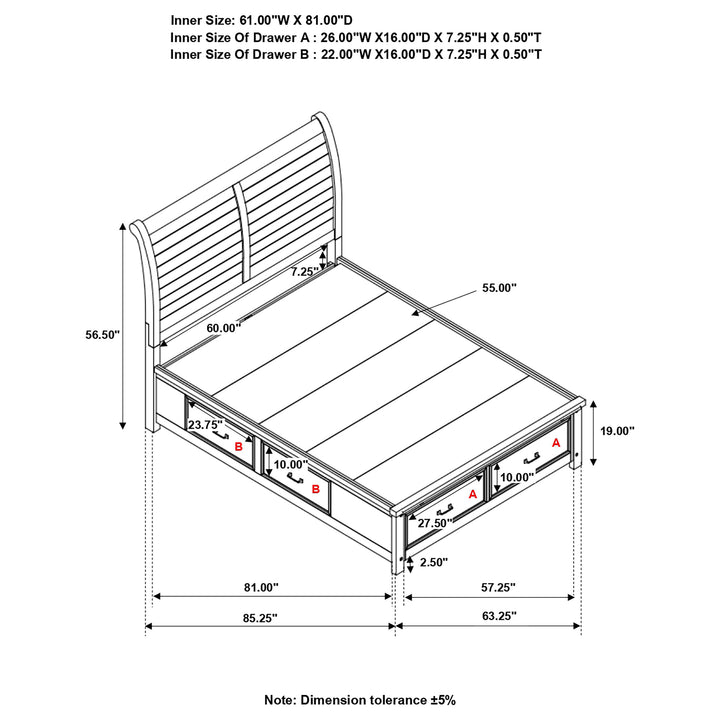 Barstow Queen Storage Bed Pinot Noir